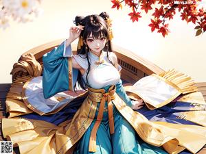 A woman sitting on top of a wooden bench.