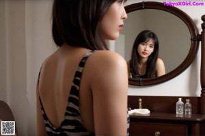 A woman in a white bra and panties posing for a picture.