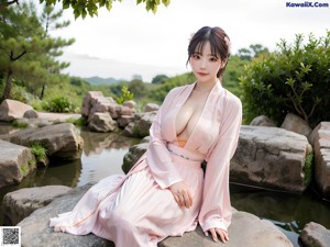 a woman in a blue dress posing for the camera